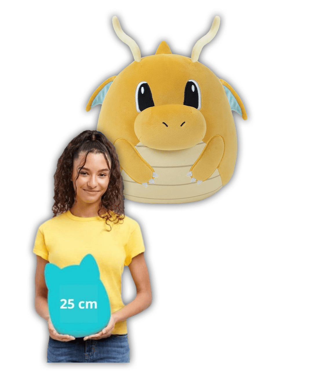 Pokemon Plüsch - Squishmallow Dragoran / Dragonite 25 cm - offizielles Plüsch
