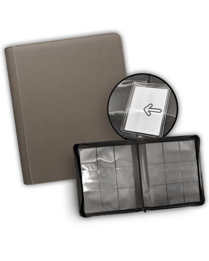 TCG Guru - 9er Pocket Toploader Zipper Binder Xenon - Grau