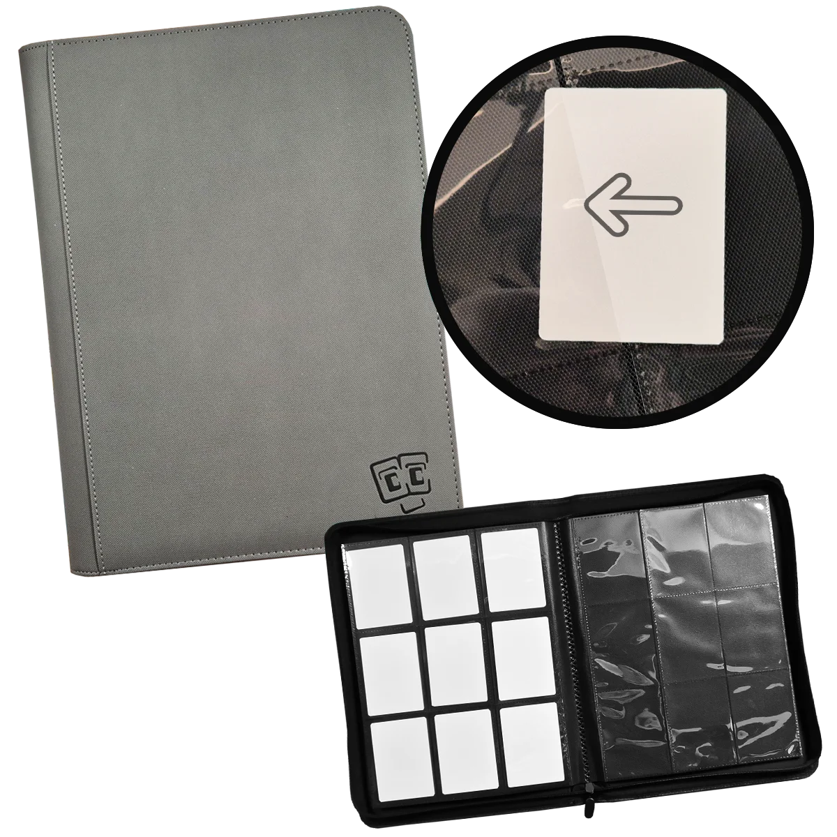 TCG Guru - 9er Pocket Zipper Binder Xenon - Grau