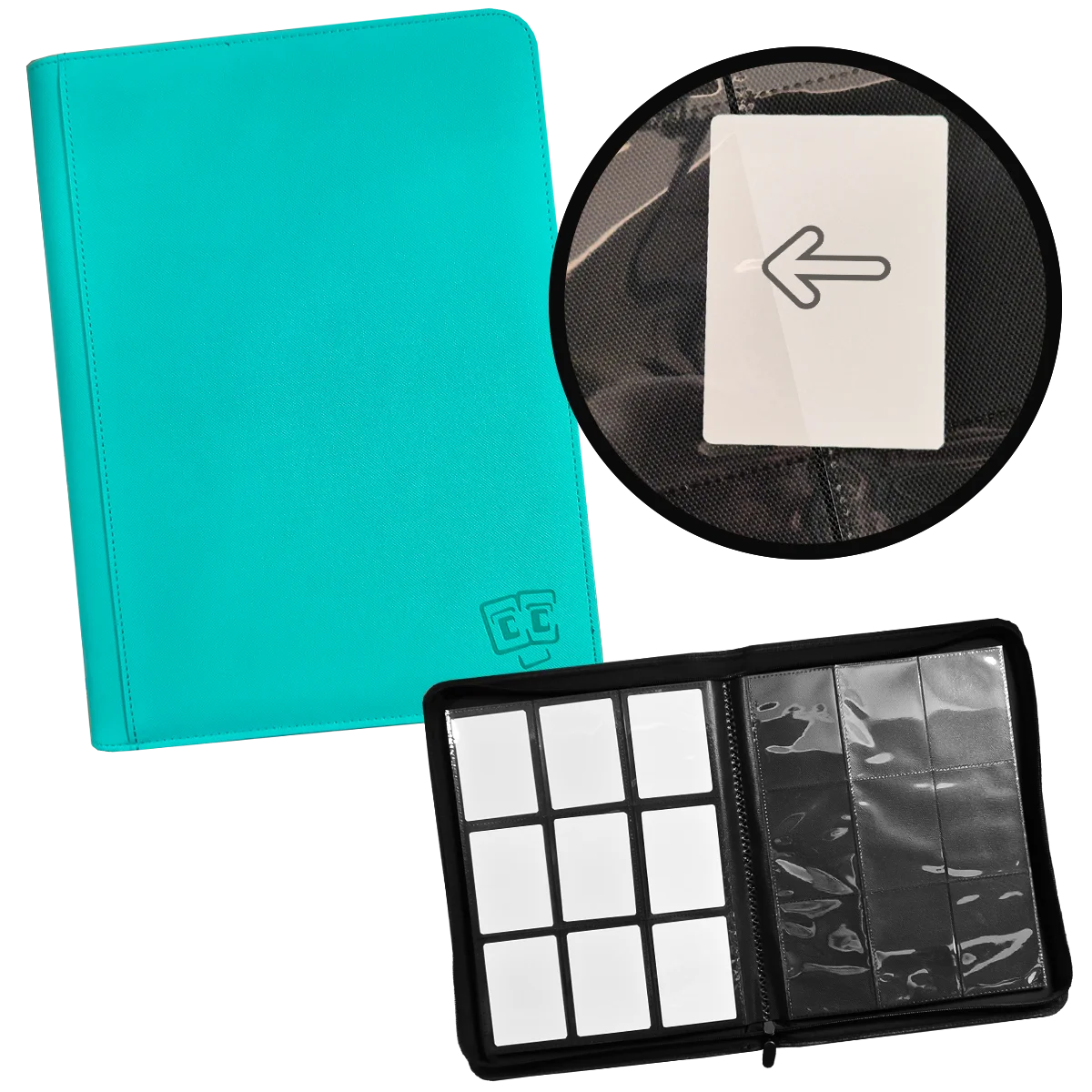 TCG Guru - 9er Pocket Zipper Binder Xenon - Türkis
